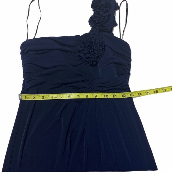 SWEET Storm navy Blue one Shoulder maxi Dress M - Picture 8 of 11